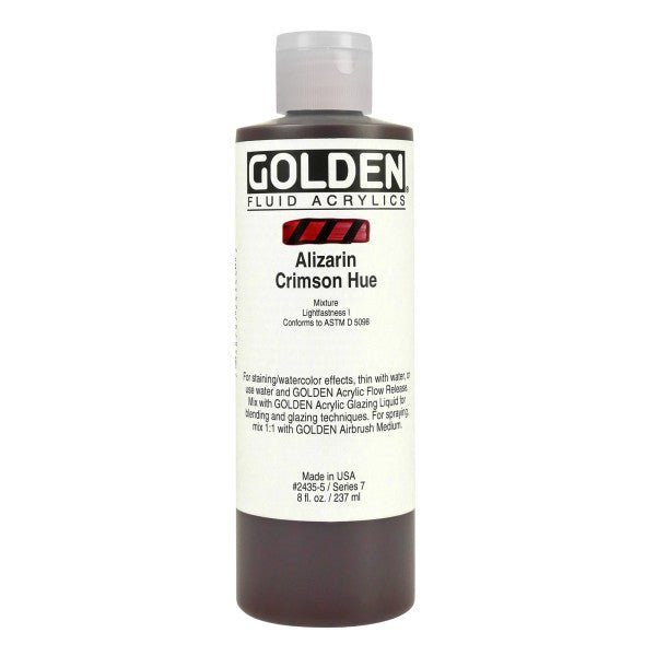 Golden Fluid Acrylic Alizarin Crimson Hue 8 oz - The Merri Artist - merriartist.com