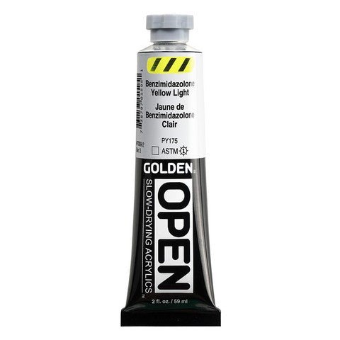 Golden OPEN Acrylic Benzimidazalone Yellow Light 2 oz - The Merri Artist - merriartist.com
