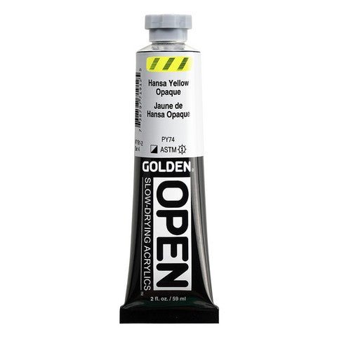 Golden OPEN Acrylic Hansa Yellow Opaque 2 oz - The Merri Artist - merriartist.com