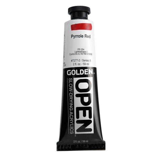 Golden OPEN Acrylic Pyrrole Red 2 oz - The Merri Artist - merriartist.com