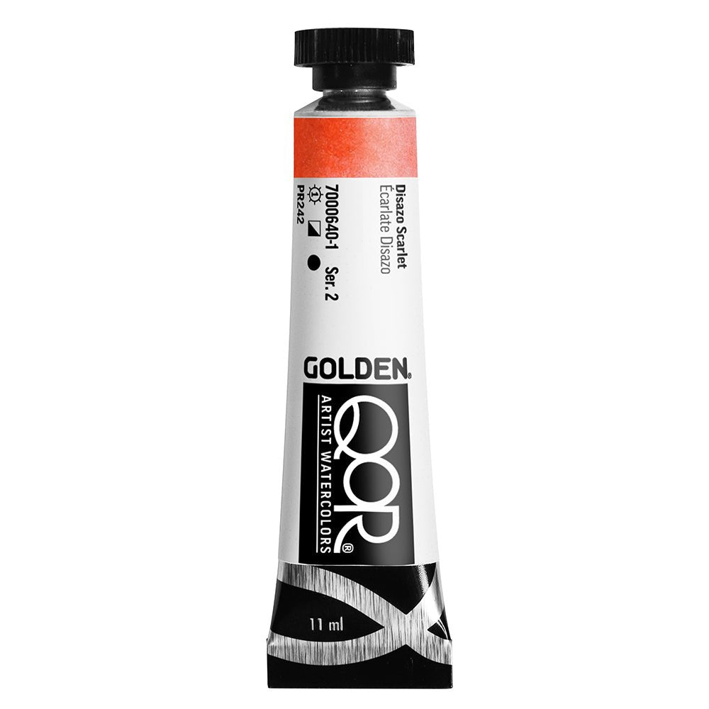 Golden QoR Watercolor 11 ml - Disazo Scarlet - The Merri Artist - merriartist.com