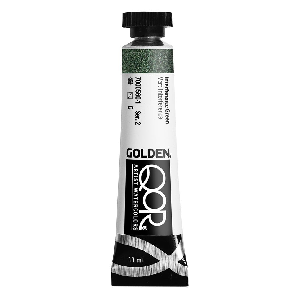 Golden QoR Watercolor 11 ml - Interference Green - The Merri Artist - merriartist.com