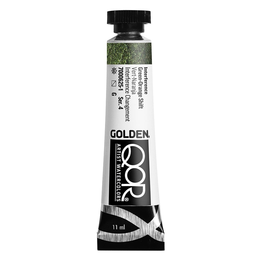 Golden QoR Watercolor 11 ml - Interference Green - Orange Shift - The Merri Artist - merriartist.com