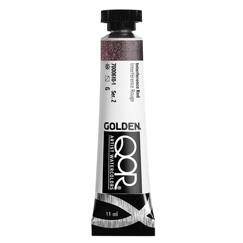 Golden QoR Watercolor 11 ml - Interference Red - The Merri Artist - merriartist.com