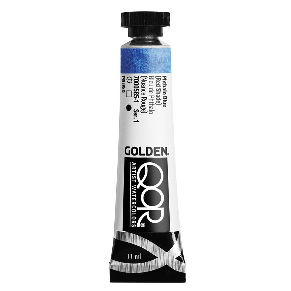 Golden QoR Watercolor 11 ml - Phthalo Blue (red shade) - The Merri Artist - merriartist.com