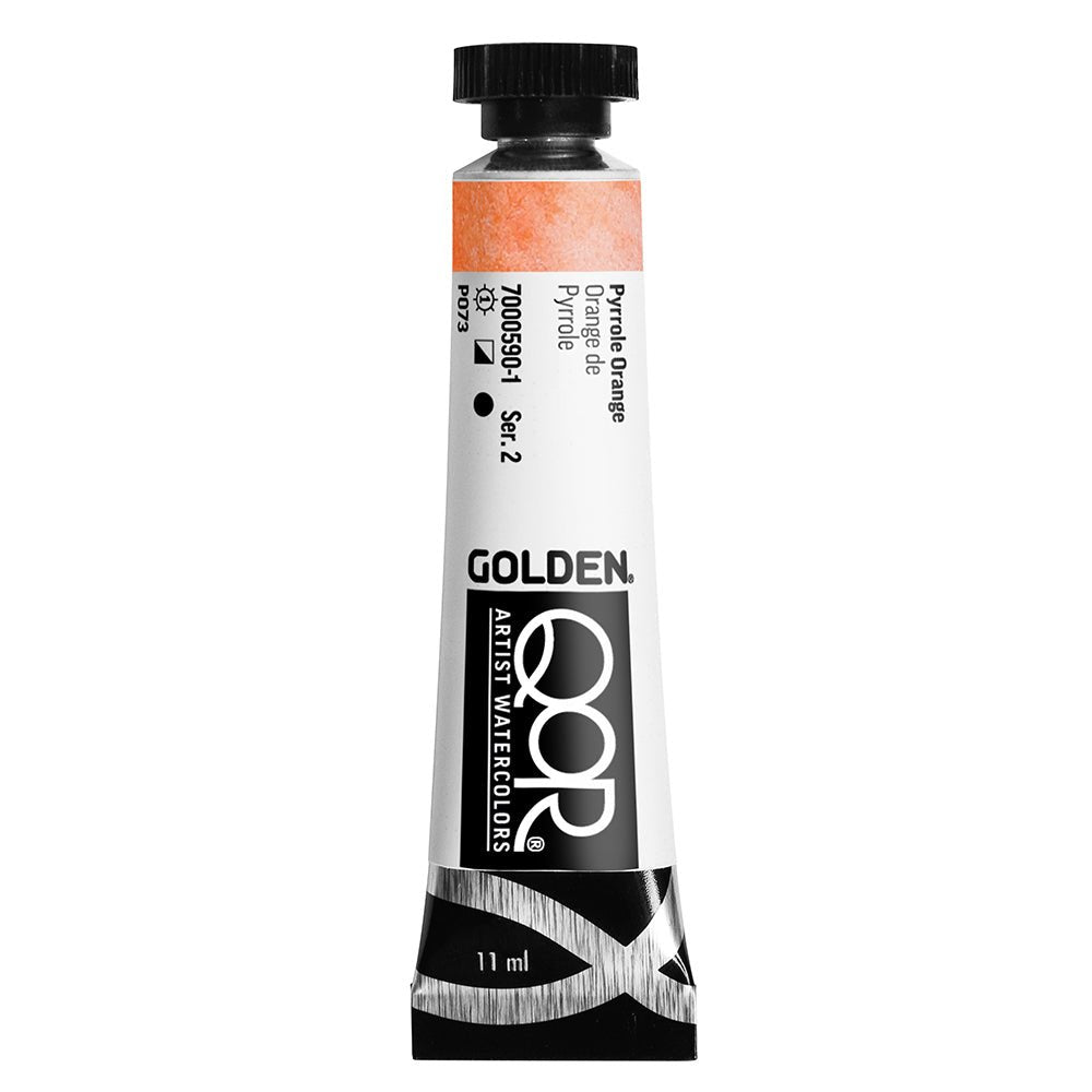 Golden QoR Watercolor 11 ml - Pyrrole Orange - The Merri Artist - merriartist.com