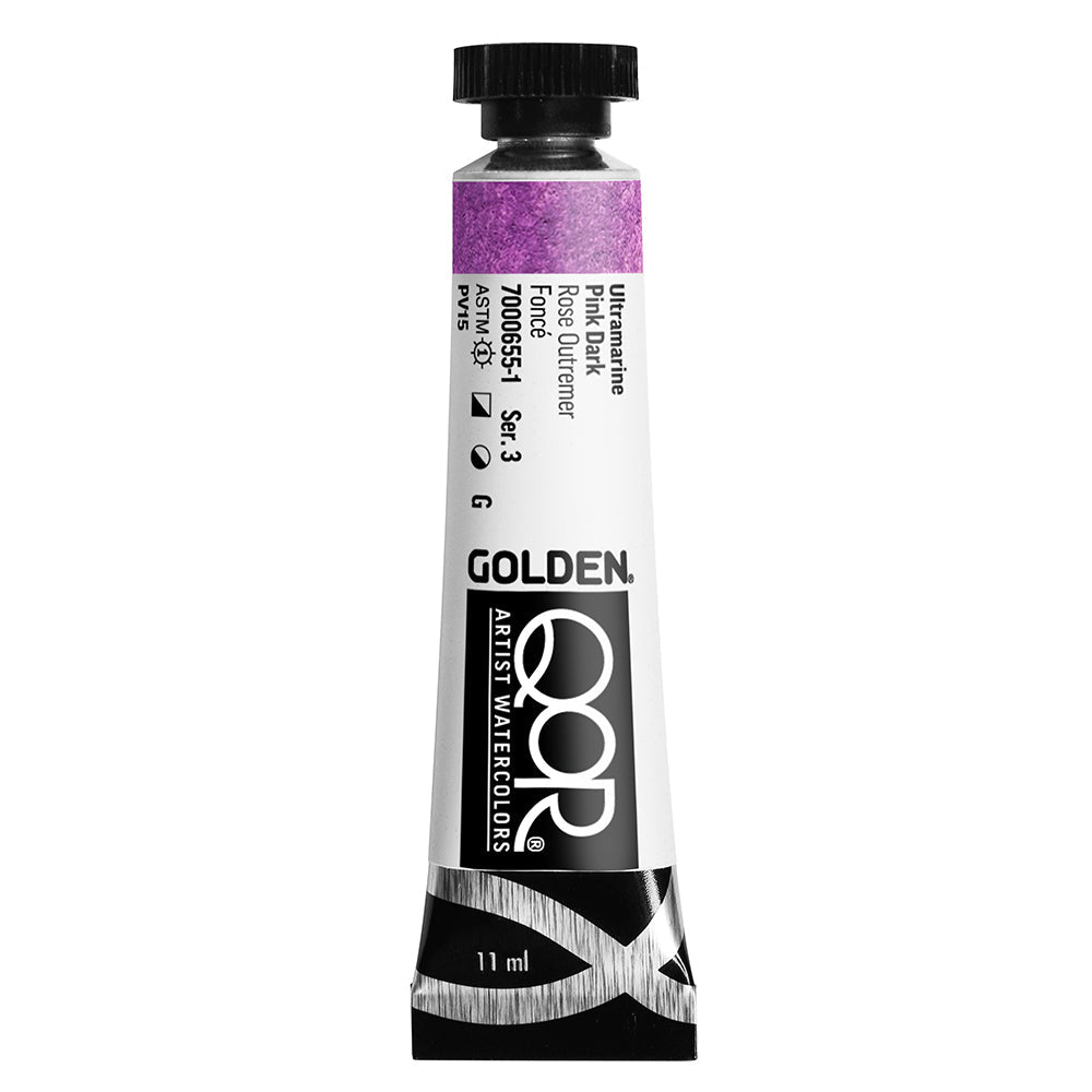 Golden QoR Watercolor 11 ml - Ultramarine Pink Dark - The Merri Artist - merriartist.com