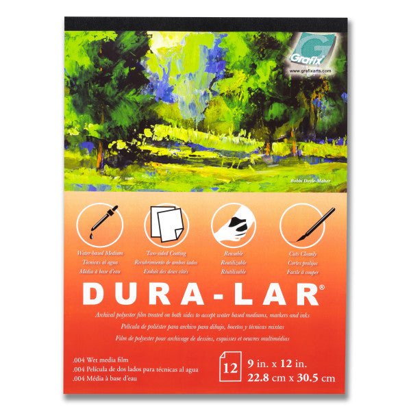 Grafix Dura - Lar Wet Media Film .004 inch - 9x12 inch Pad - The Merri Artist - merriartist.com