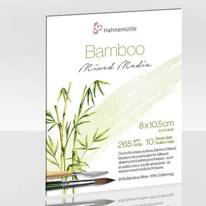 Hahnemuhle Bamboo Mixed Media Mini Pad 265gsm 3.15" x 4.13" - 10 sheet pad - The Merri Artist - merriartist.com