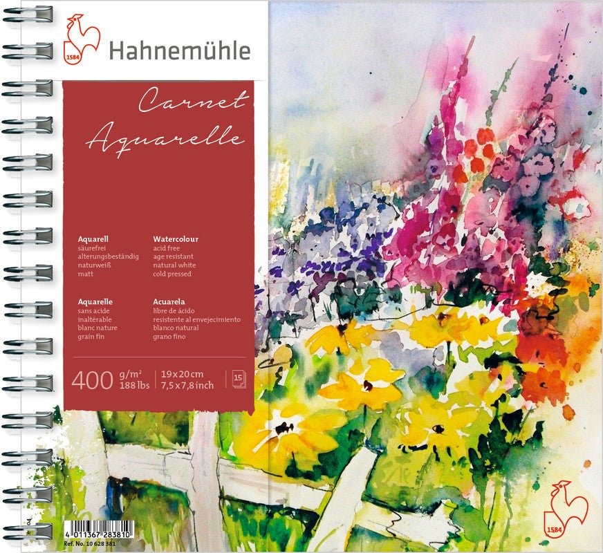 Hahnemuhle Carnet Aquarelle, 400gsm (188 lb), cold - press, 7.84"x7.87", 15 sheet pad - The Merri Artist - merriartist.com