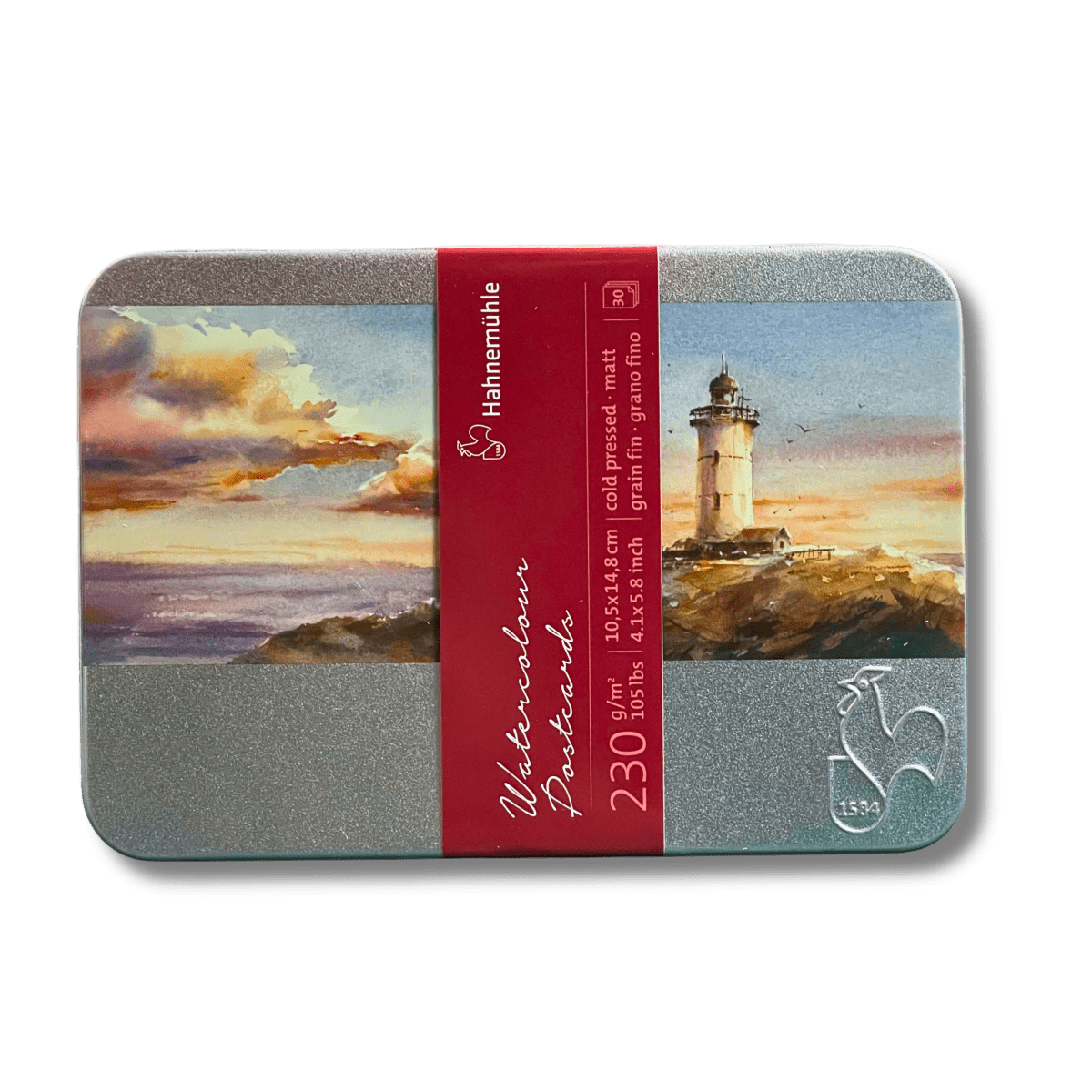 Hahnemuhle Watercolor Postcard Tin 4.1 inch x 5.8 inch Cold - Pressed - The Merri Artist - merriartist.com