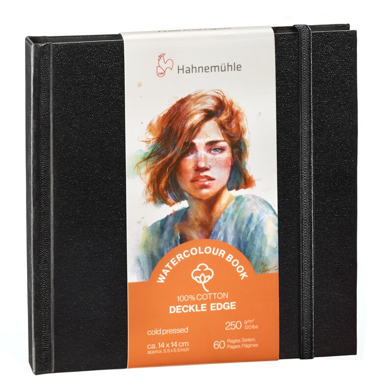 Hahnemuhle Watercolour Book 100% cotton Deckled Edge, 5.5x5.5", Square - The Merri Artist - merriartist.com