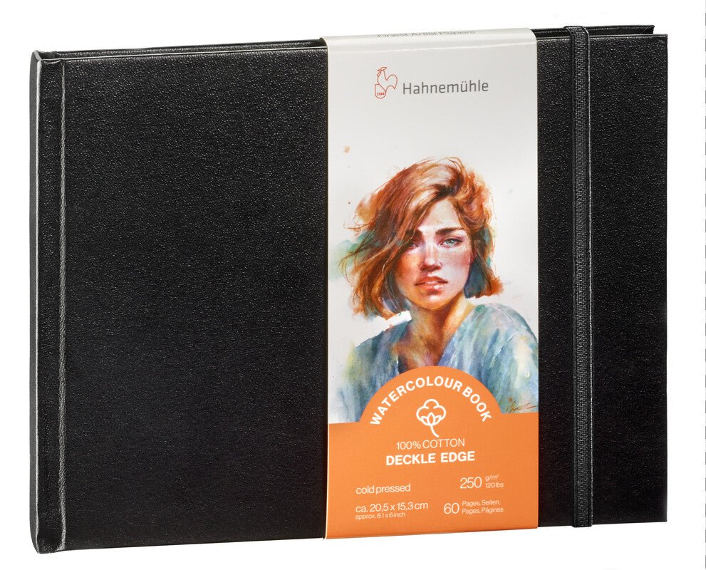 Hahnemuhle Watercolour Book 100% cotton Deckled Edge, 6x8", Landscape - The Merri Artist - merriartist.com