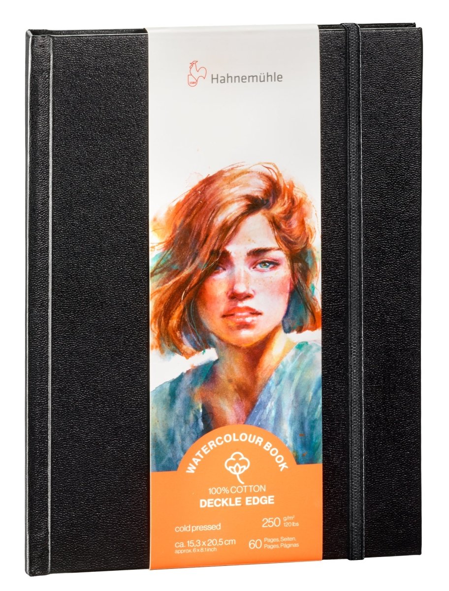 Hahnemuhle Watercolour Book 100% cotton Deckled Edge, 6x8", Portrait - The Merri Artist - merriartist.com