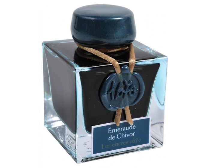 Herbin - 1670 Anniversary Ink with Gold Sheen - Emerald of Chivor - 50ml Bottle - The Merri Artist - merriartist.com