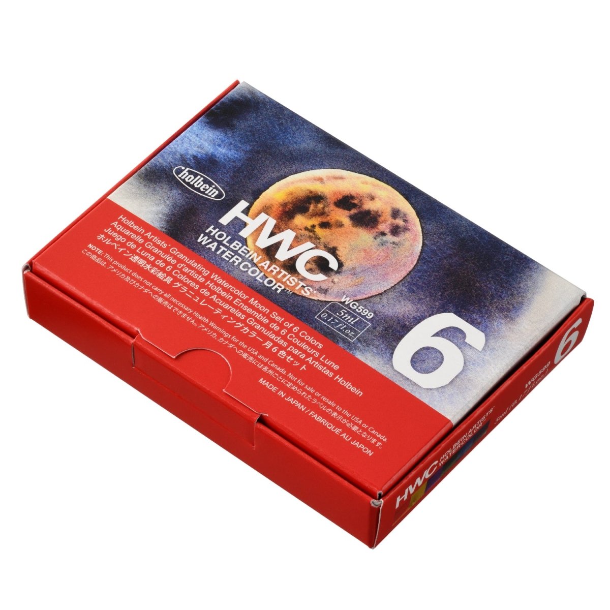 Holbein WC Granulating Moon Set of 6 tubes - 5 ml - The Merri Artist - merriartist.com