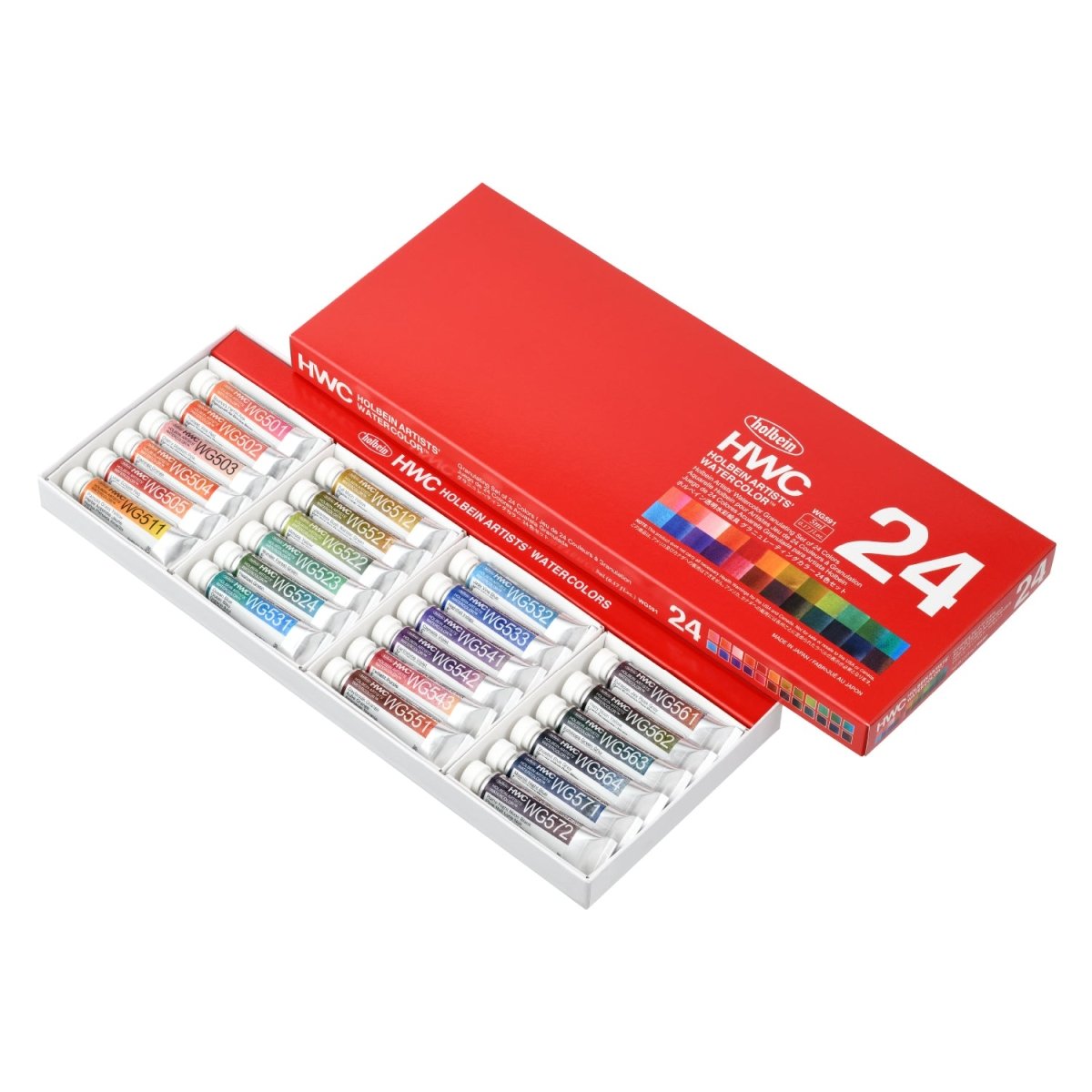 Holbein WC Granulating Set of 24 tubes - 5 ml - The Merri Artist - merriartist.com