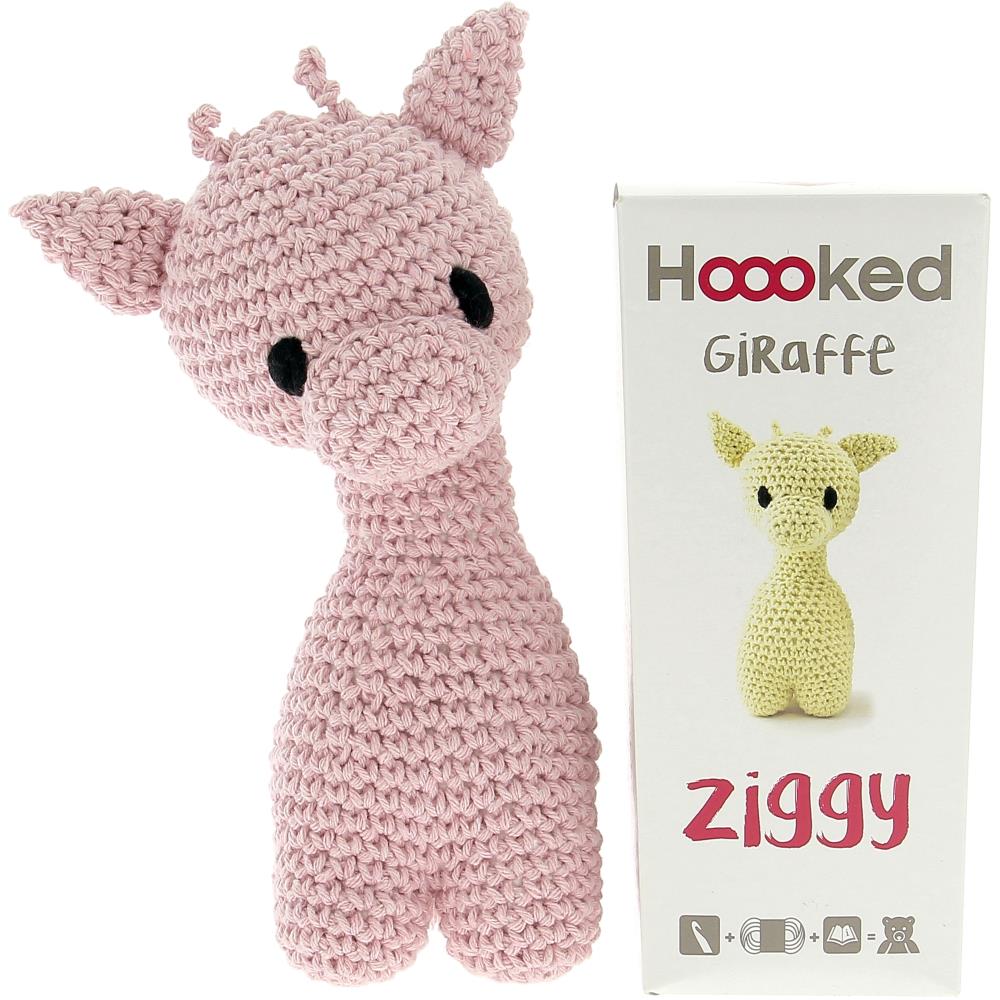 Hoooked Amigurumi DIY Kit W/Eco Barbante Yarn - Ziggy Giraffe - Pink - The Merri Artist - merriartist.com