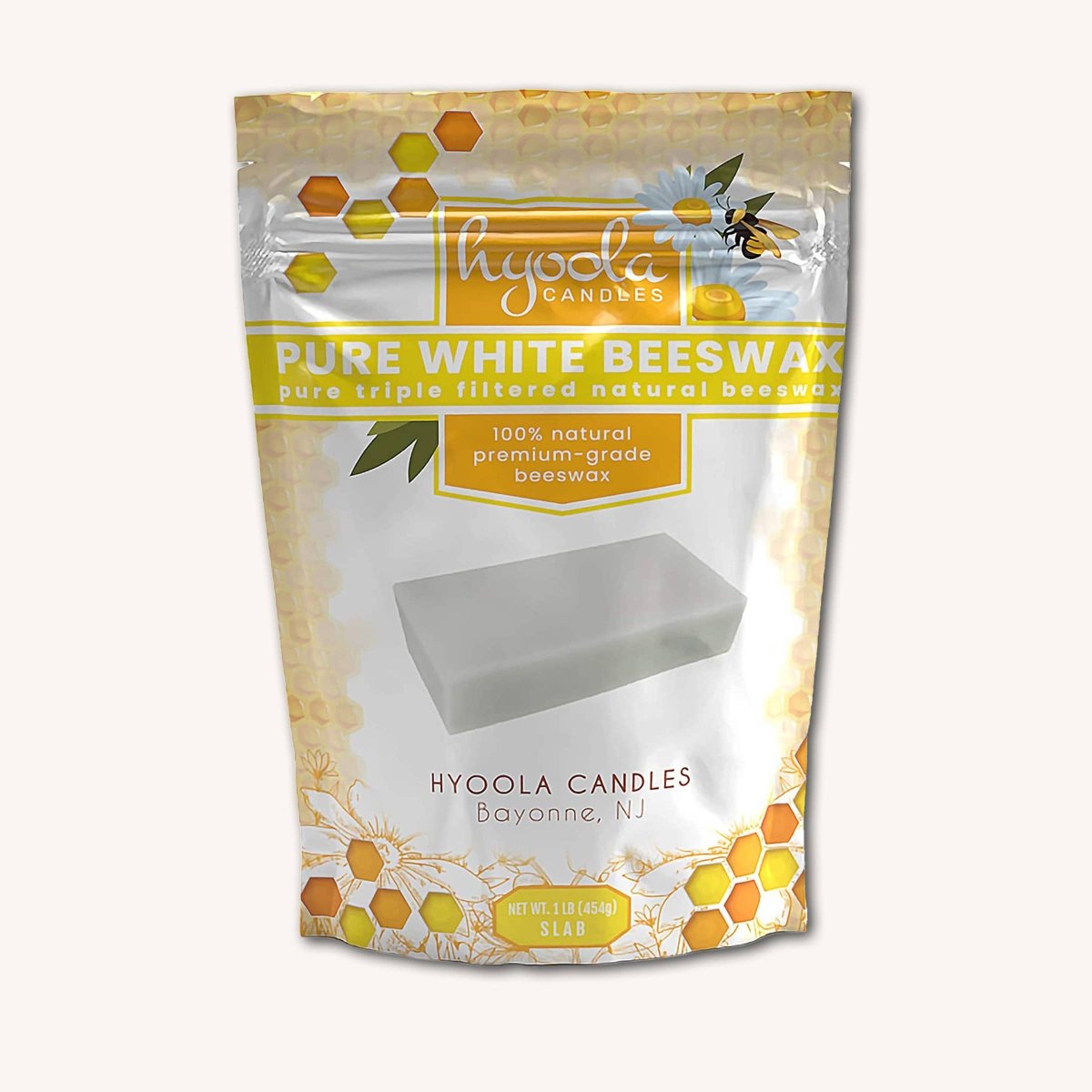 Hyoola Candles - White Beeswax Block - 1 Pound - The Merri Artist - merriartist.com