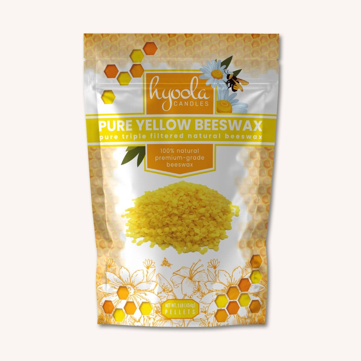 Hyoola Candles - Yellow Beeswax Pellets - 1 Pound - The Merri Artist - merriartist.com