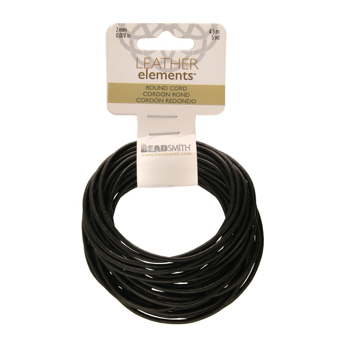 Indian Leather Cord 2mm - 5 Yards - Black - The Merri Artist - merriartist.com