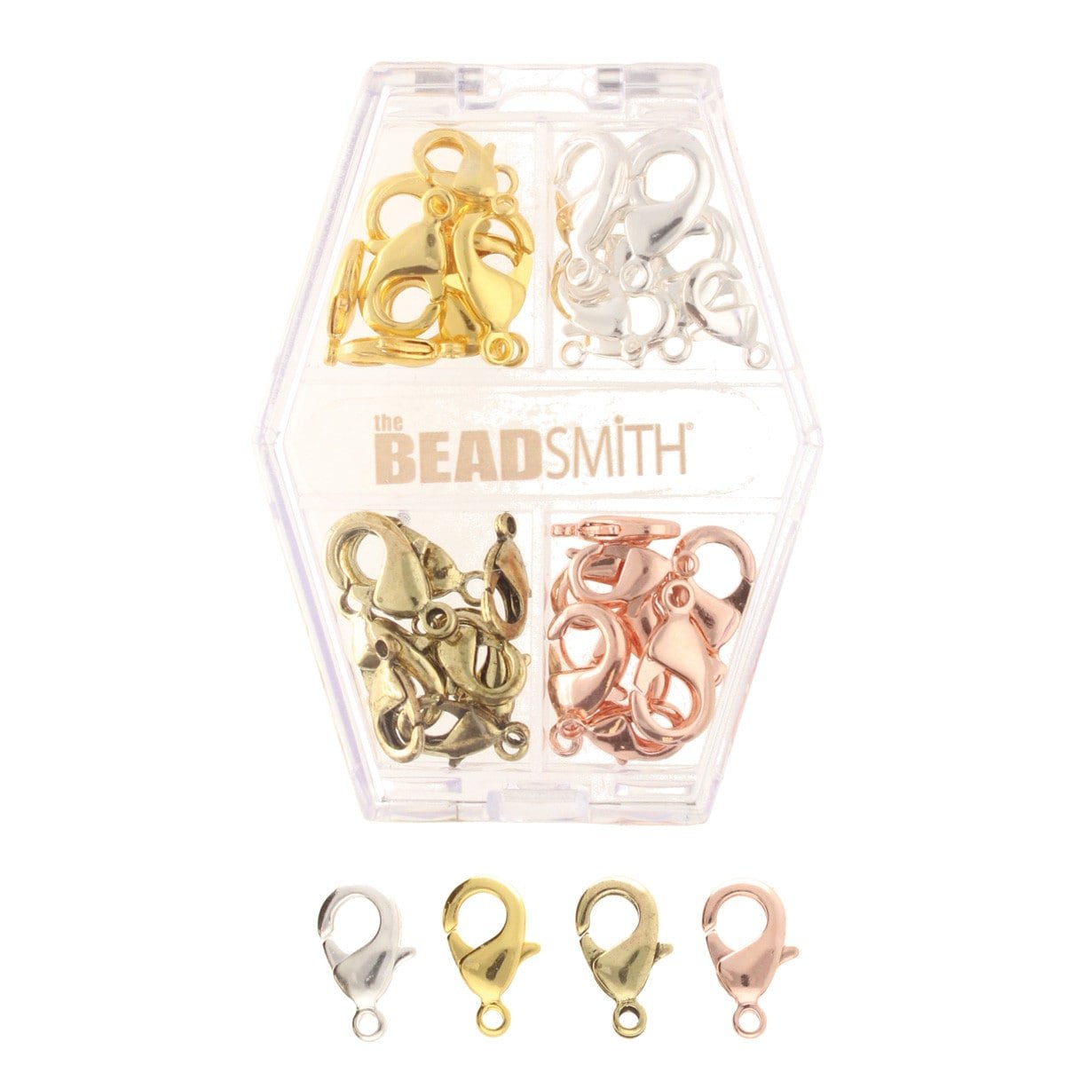 Jewelry Clasp Lobster Claw 32 Piece Assortment (4 each of 2 sizes in 4 colors) - The Merri Artist - merriartist.com
