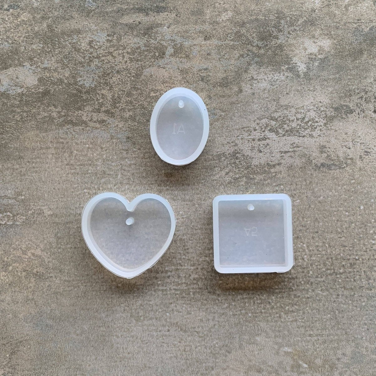 Jewelry Made by Me - Square, Oval, Heart 3pc Silicone Molds - The Merri Artist - merriartist.com