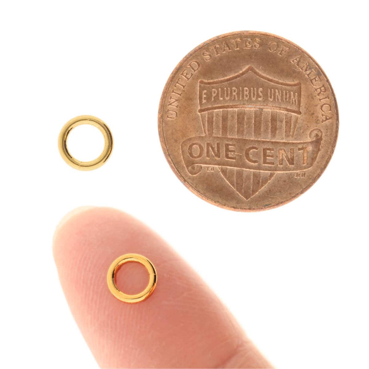 Jump Rings - 6 mm Round 18 gauge Gold Plated - bag of 144 - The Merri Artist - merriartist.com