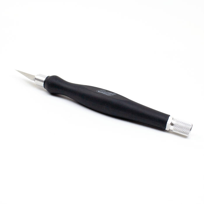 K26 Fit Grip Knife - contoured rubberized grip, black - The Merri Artist - merriartist.com