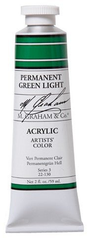 M. Graham Acrylic Color Permanent Green Light - 2 ounce (60 ml) - The Merri Artist - merriartist.com