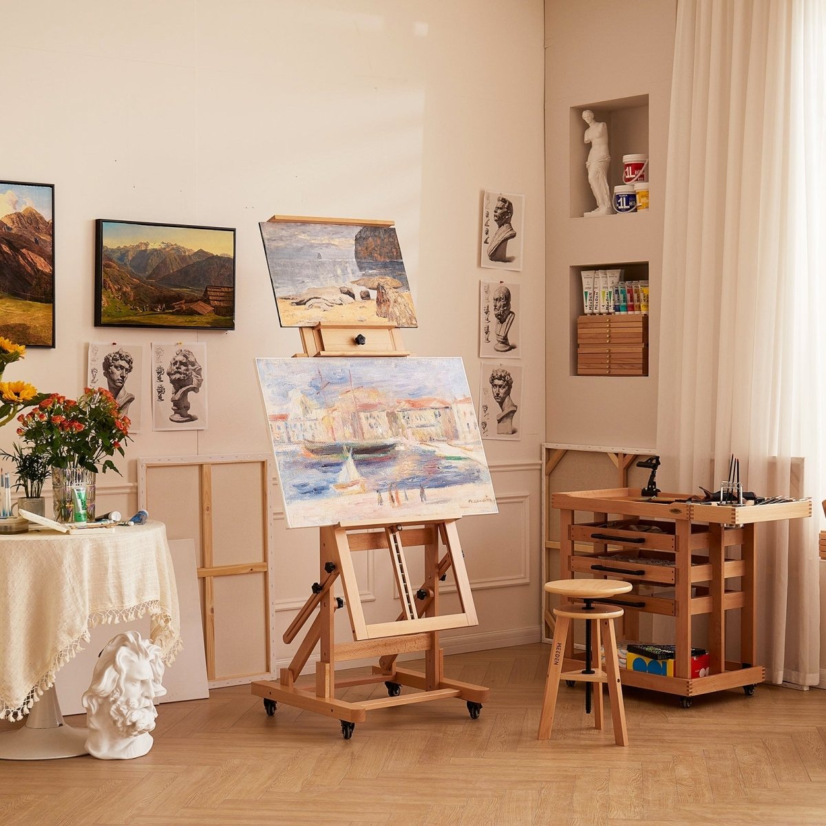 MEEDEN Deluxe Multi - Function Heavy Duty Large Artist Easel DHJ - 3 - The Merri Artist - merriartist.com