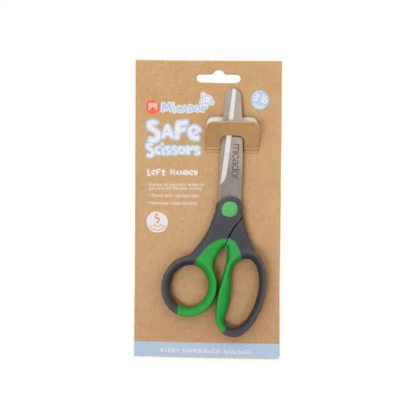 Micador Jr. Safe Scissors - Left - Handed - Green - The Merri Artist - merriartist.com
