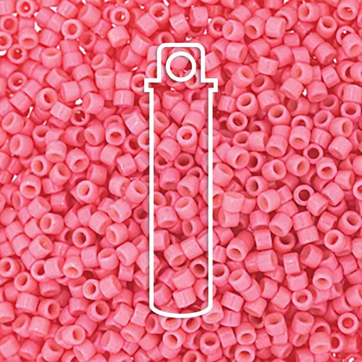 Miyuki Delica DB 11/0 (1.6mm) Seed Beads - Opaque Guava - approx. 7.2 grams - The Merri Artist - merriartist.com