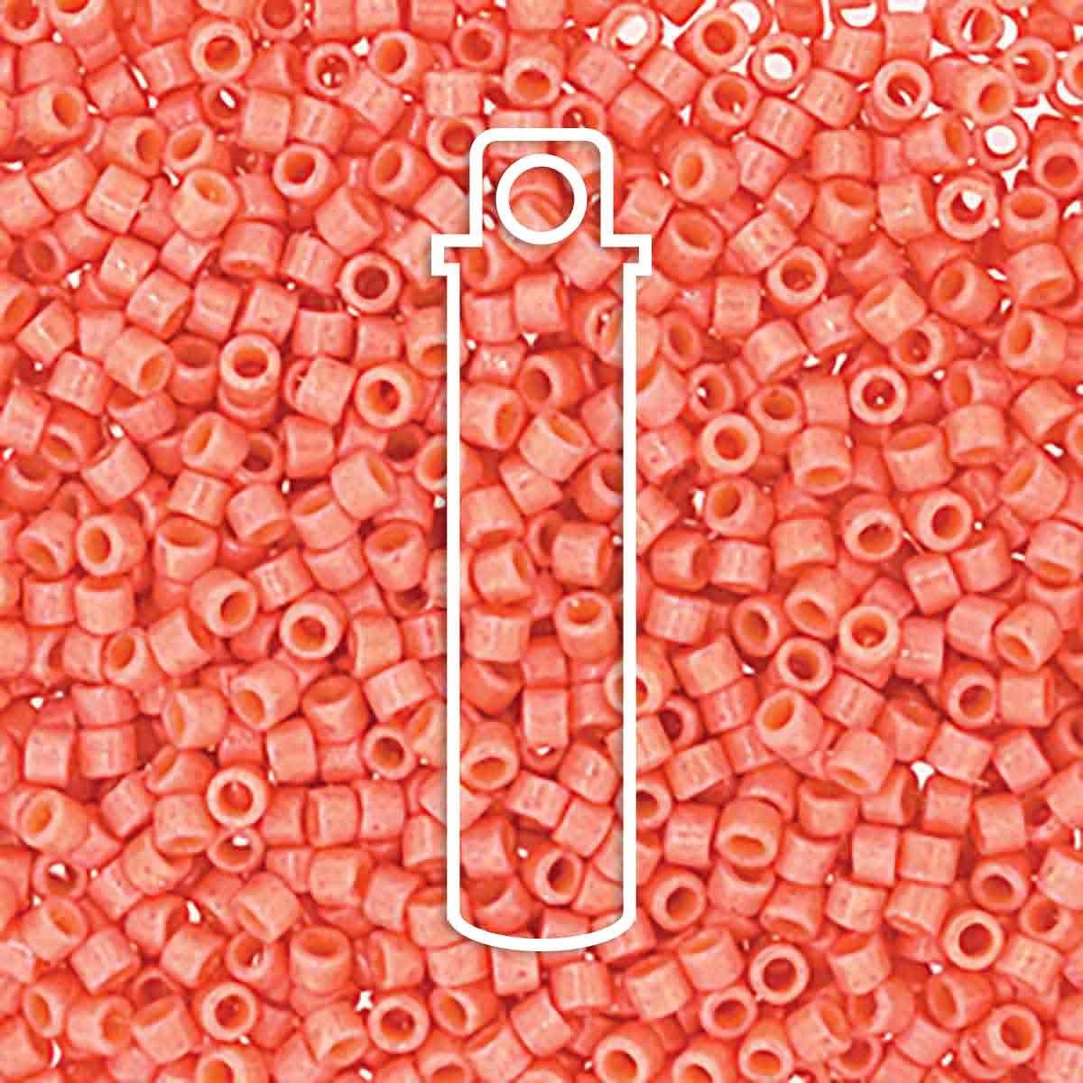 Miyuki Delica DB 11/0 (1.6mm) Seed Beads - Opaque Lt. Watermelon - approx. 7.2 grams - The Merri Artist - merriartist.com