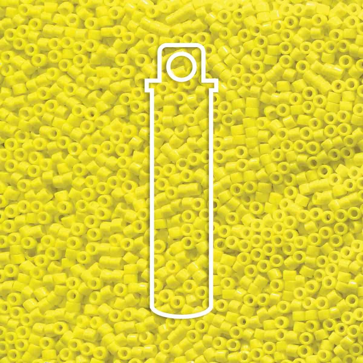 Miyuki Delica DB 11/0 (1.6mm) Seed Beads - Opaque Yellow - approx. 7.2 grams - The Merri Artist - merriartist.com