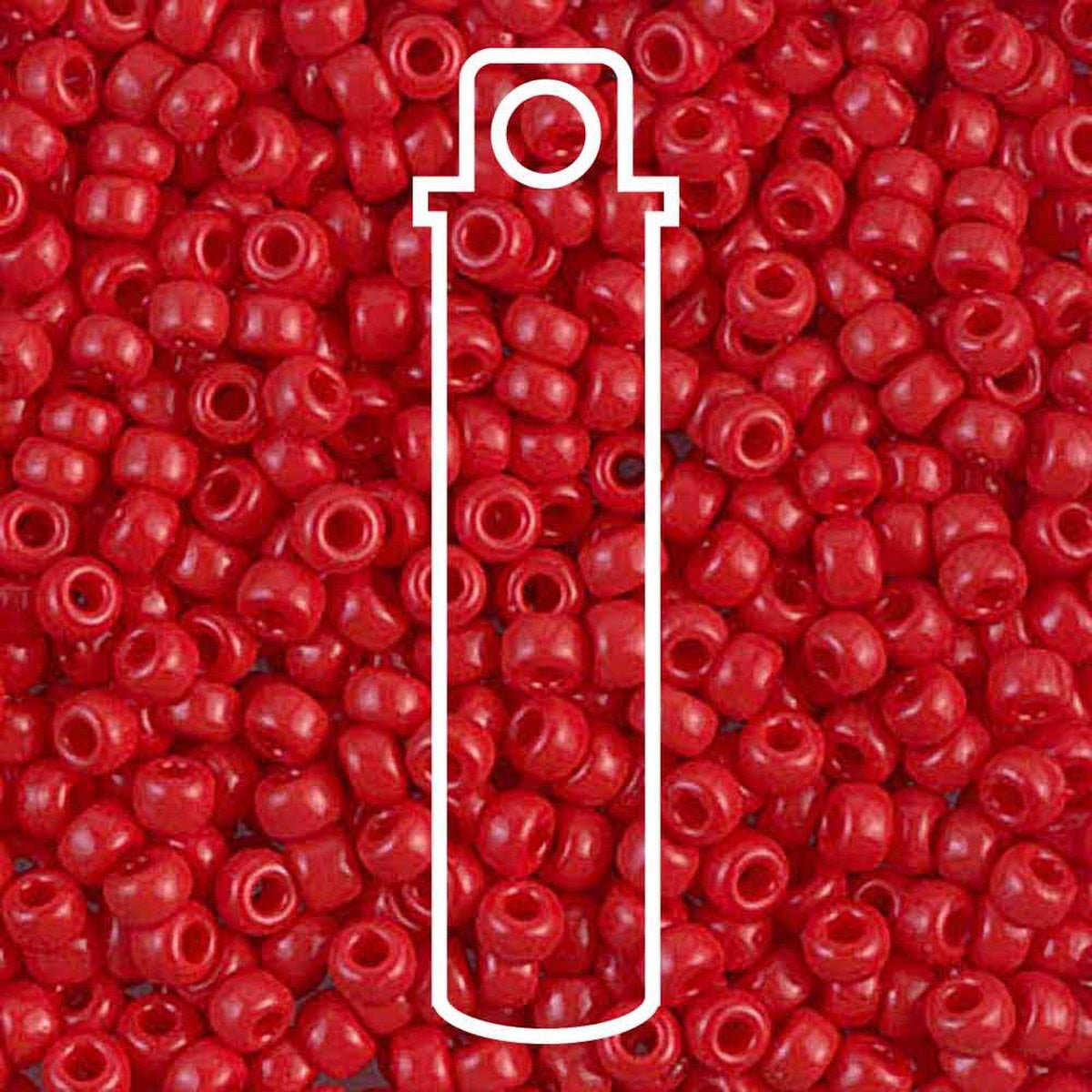 Miyuki Round 11/0 (2mm) Seed Beads - Opaque Red - approx. 8.2 grams - The Merri Artist - merriartist.com