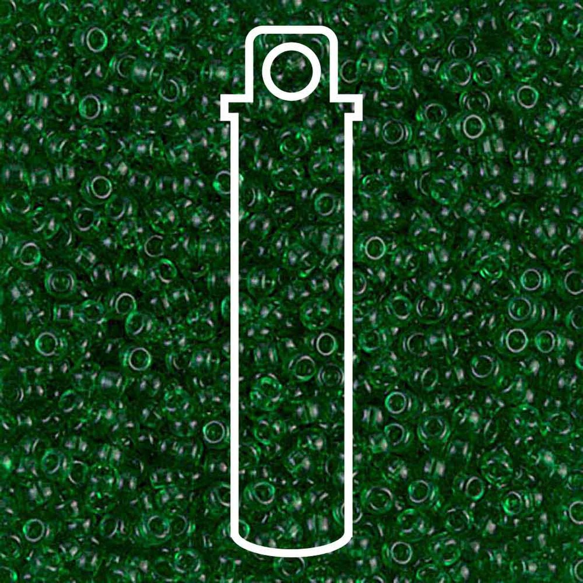 Miyuki Round 11/0 (2mm) Seed Beads - Transp. Green - approx. 8.5 grams - The Merri Artist - merriartist.com