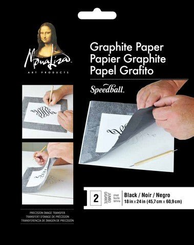 Mona Lisa Jumbo Black Graphite Transfer Paper 18" X 24" - 2 Sheets - The Merri Artist - merriartist.com