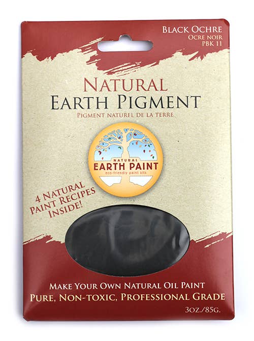 Natural Earth Paint - 3 oz. Earth & Mineral Pigments - Black Ochre - The Merri Artist - merriartist.com