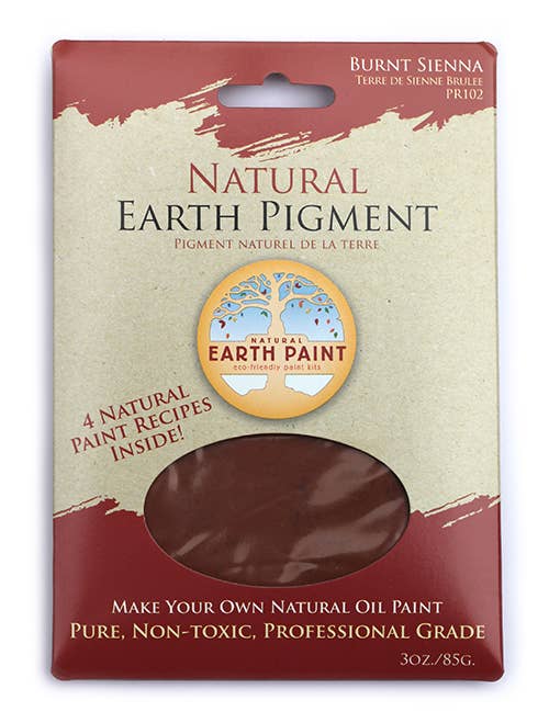 Natural Earth Paint - 3 oz. Earth & Mineral Pigments - Burnt Sienna - The Merri Artist - merriartist.com