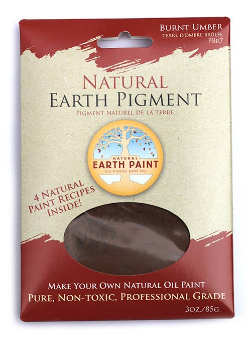 Natural Earth Paint - 3 oz. Earth & Mineral Pigments - Burnt Umber - The Merri Artist - merriartist.com