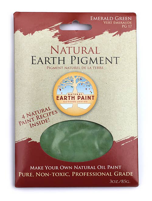 Natural Earth Paint - 3 oz. Earth & Mineral Pigments - Emerald Green - The Merri Artist - merriartist.com