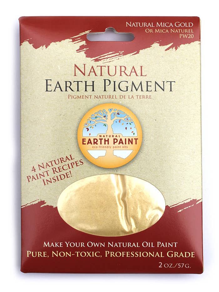 Natural Earth Paint - 3 oz. Earth & Mineral Pigments - Natural Gold Mica - The Merri Artist - merriartist.com