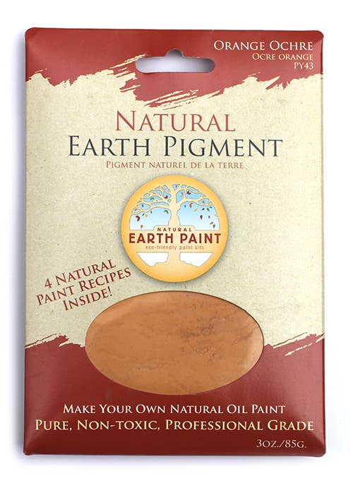 Natural Earth Paint - 3 oz. Earth & Mineral Pigments - Orange Ochre - The Merri Artist - merriartist.com