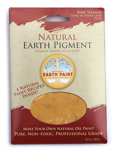 Natural Earth Paint - 3 oz. Earth & Mineral Pigments - Raw Sienna - The Merri Artist - merriartist.com