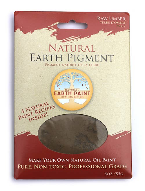 Natural Earth Paint - 3 oz. Earth & Mineral Pigments - Raw Umber - The Merri Artist - merriartist.com