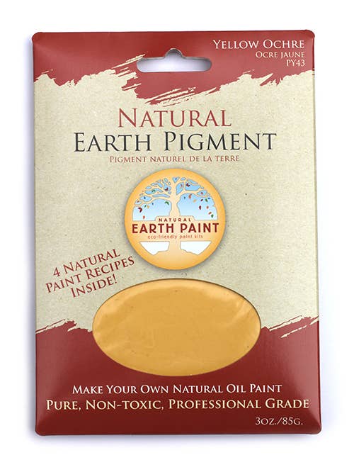 Natural Earth Paint - 3 oz. Earth & Mineral Pigments - Yellow Ochre - The Merri Artist - merriartist.com