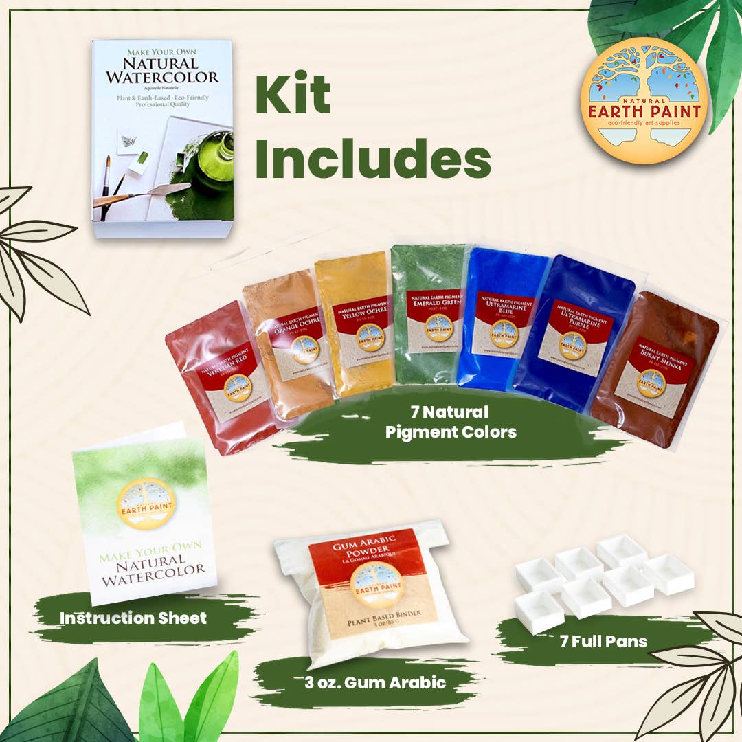 Natural Earth Paint - Natural Watercolor Kit - The Merri Artist - merriartist.com