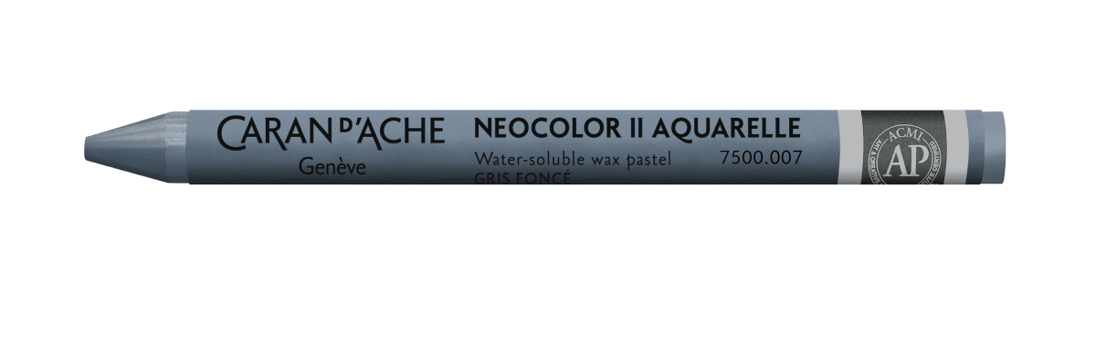 Neocolor II Water - Soluble Wax Pastel - 007 Dark Grey - The Merri Artist - merriartist.com
