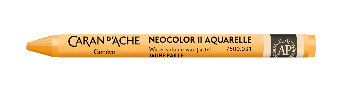 Neocolor II Water - Soluble Wax Pastel - 031 Orange Yellow - The Merri Artist - merriartist.com